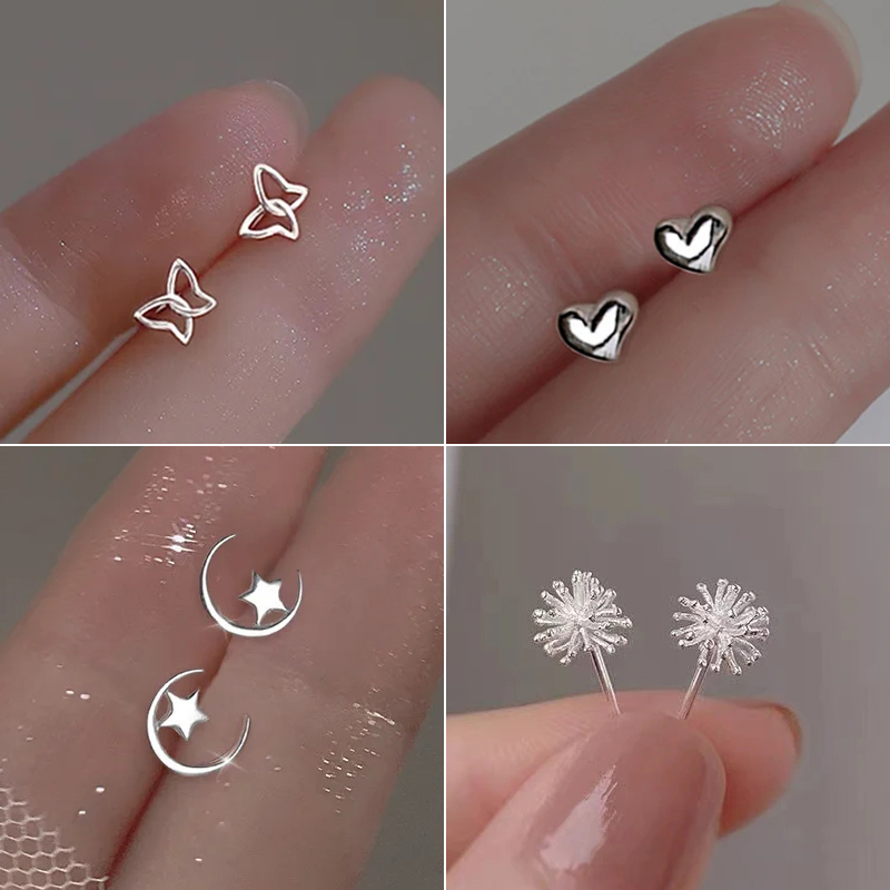 Body Jewelry Hypoallergenic - Korean Tiny Minimalist Butterfly Heart Stud