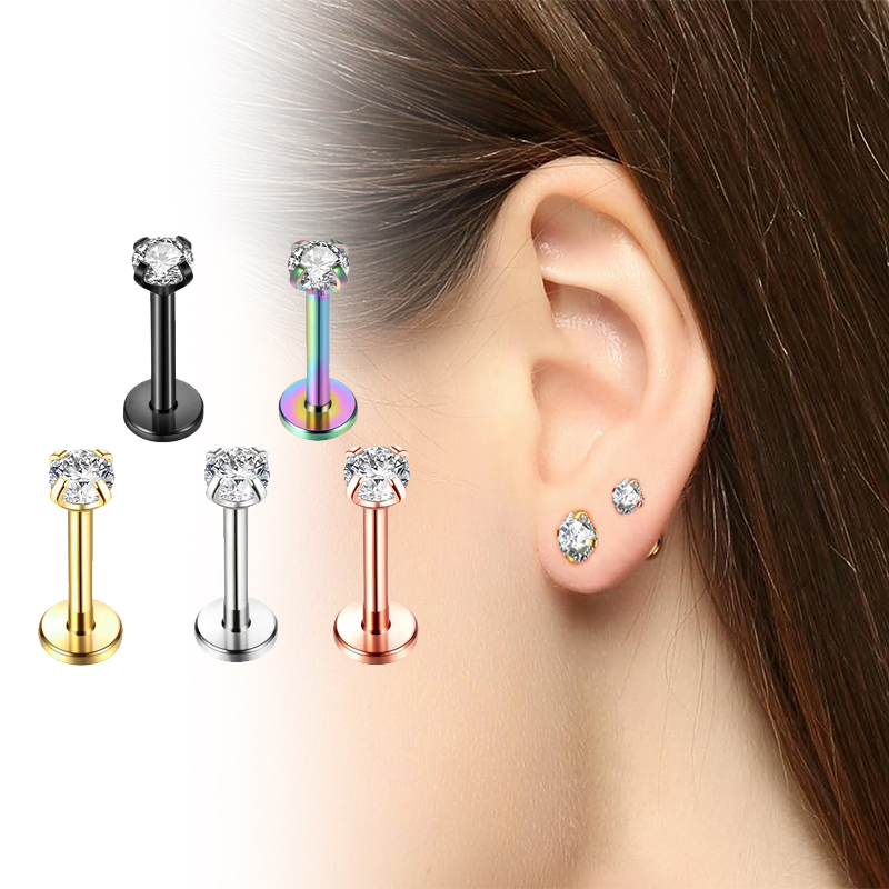 Body Jewelry Flat Back - 16G Titanium Internally Threaded Flat Back