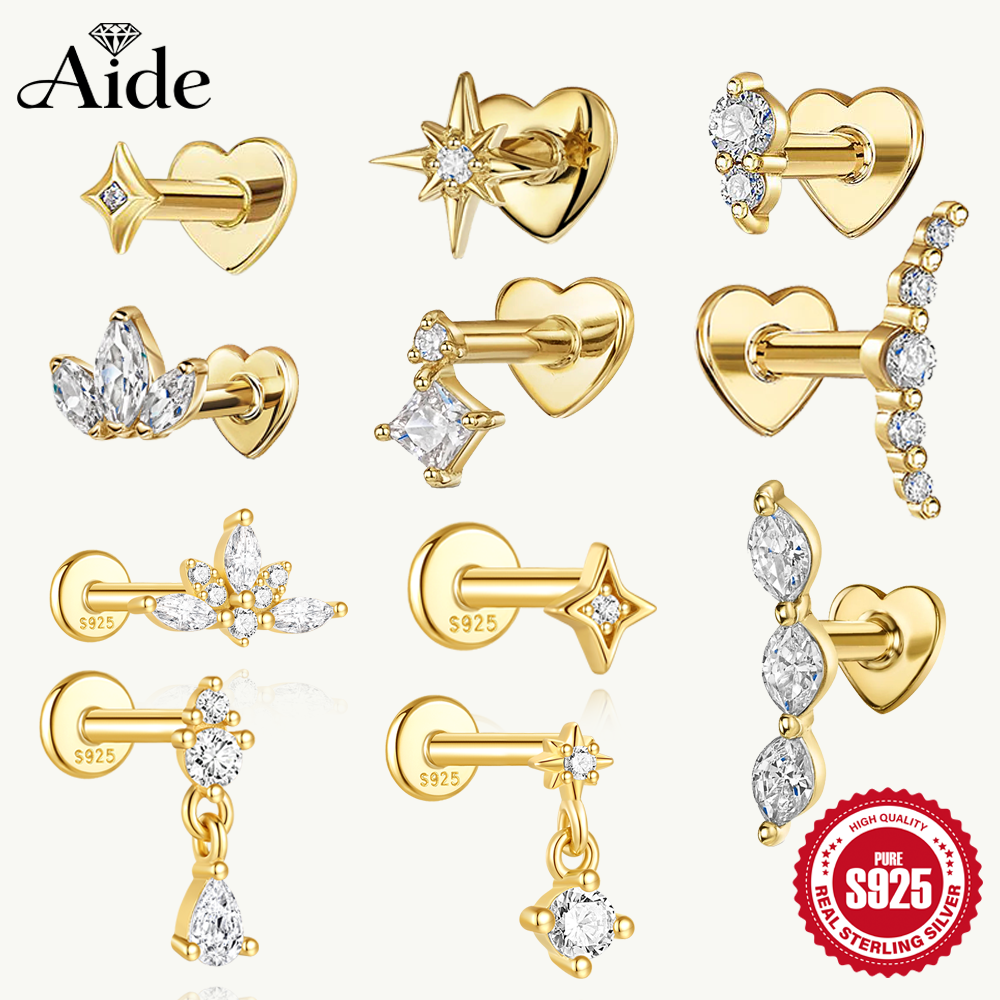 Body Jewelry Flat Back - AIDE Heart Round Ball Flat Helix