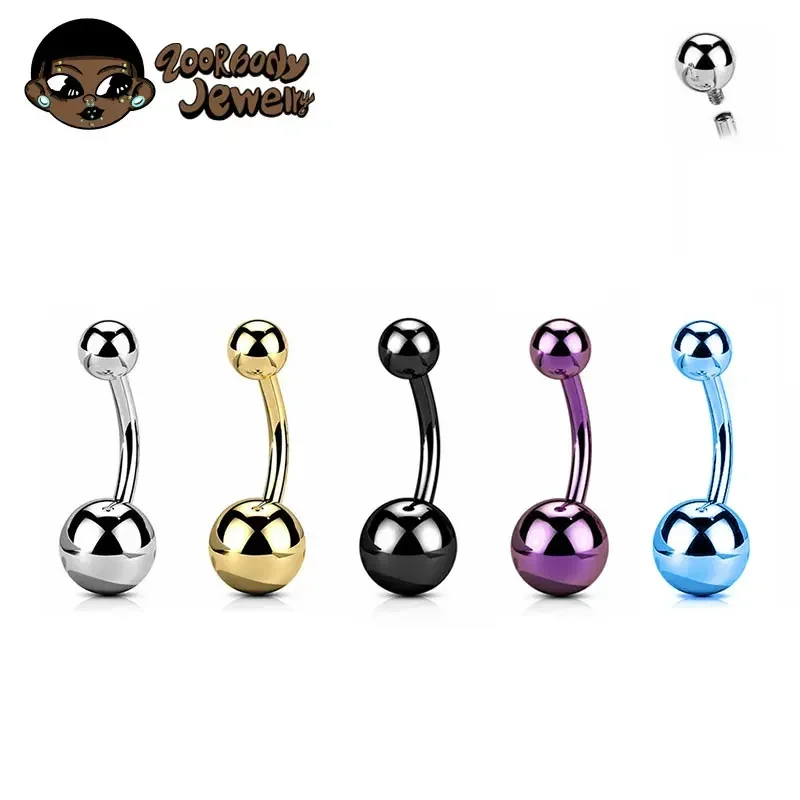 Belly Bar Titanium - F136 Titanium Pierced Navel Ring Classic