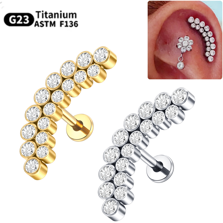 Zoor Body Jewelry - PVD Titanium PIERC Labret Stud Double