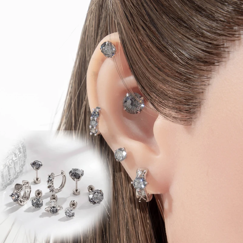 Body Jewelry Hypoallergenic - 20G Hypoallergenic G23 Titanium Floral Cubic