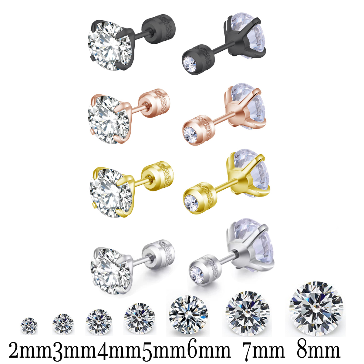 Body Jewelry Hypoallergenic - 2pcs 20G Hypoallergenic Titanium Steel Stud