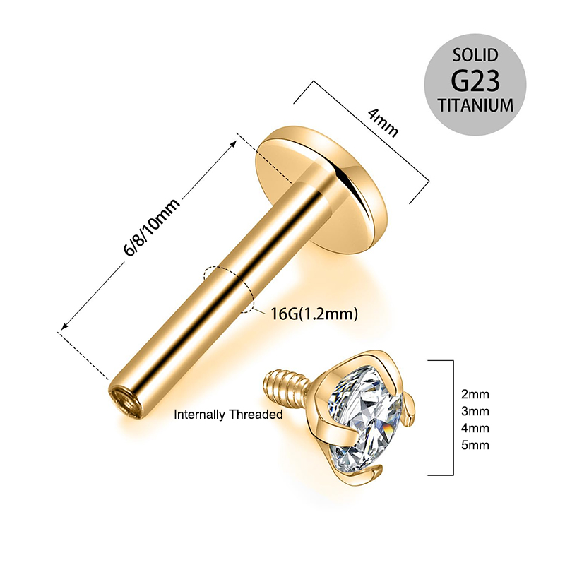 16G Titanium Internally Thread – Body Jewelry Flat Back recenzja i cena