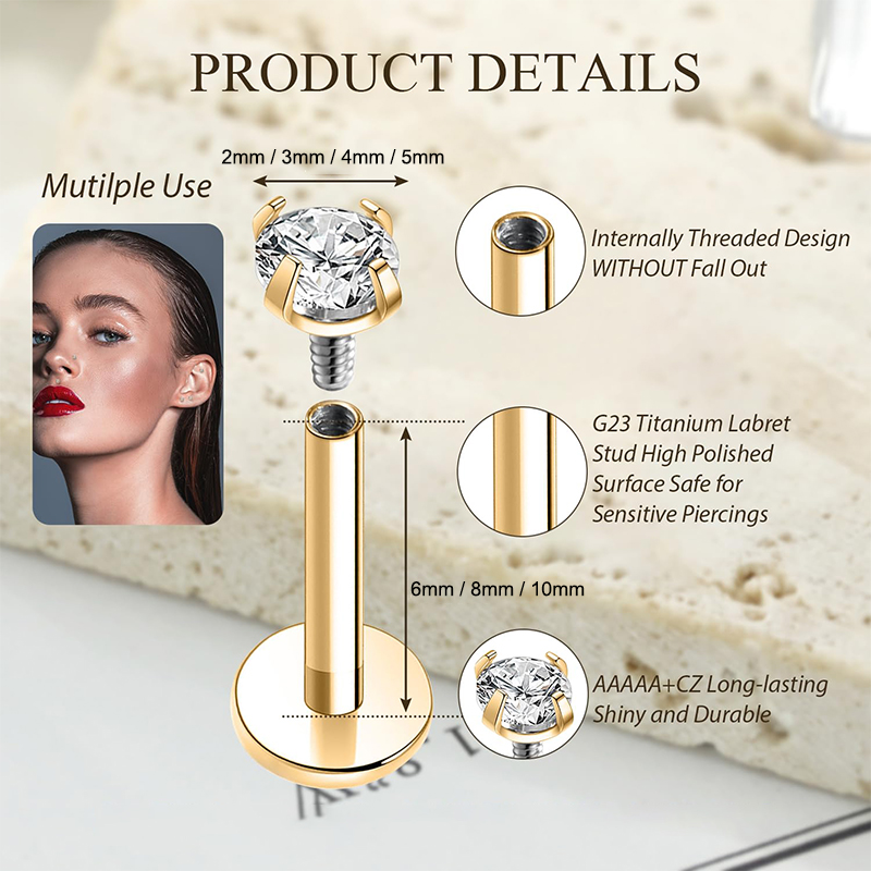 16G Titanium Internally Thread – Body Jewelry Flat Back recenzja i cena