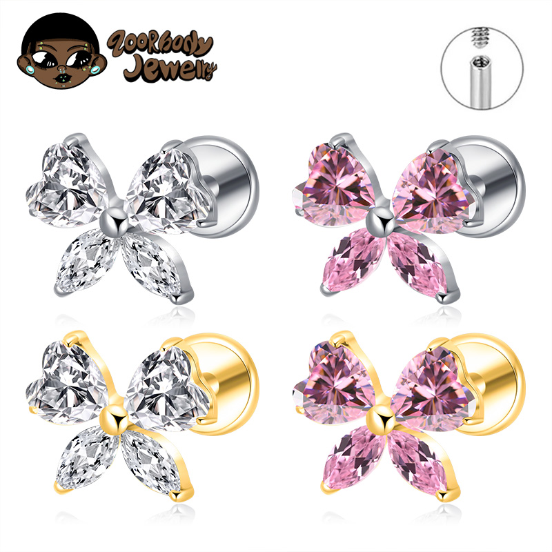 ASTM F136 TItanium Heart CZ Bo – Zoor Body Jewelry recenzja i cena