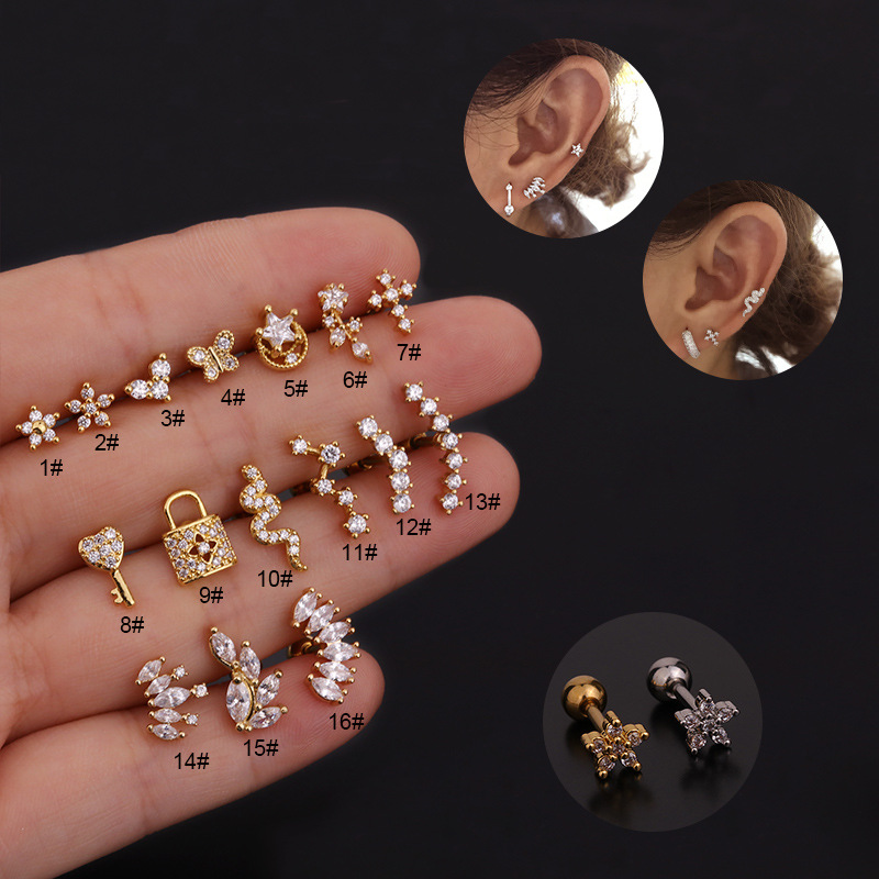 16G Stainless Steel Floral/Sna – Body Jewelry Hypoallergenic recenzja i cena