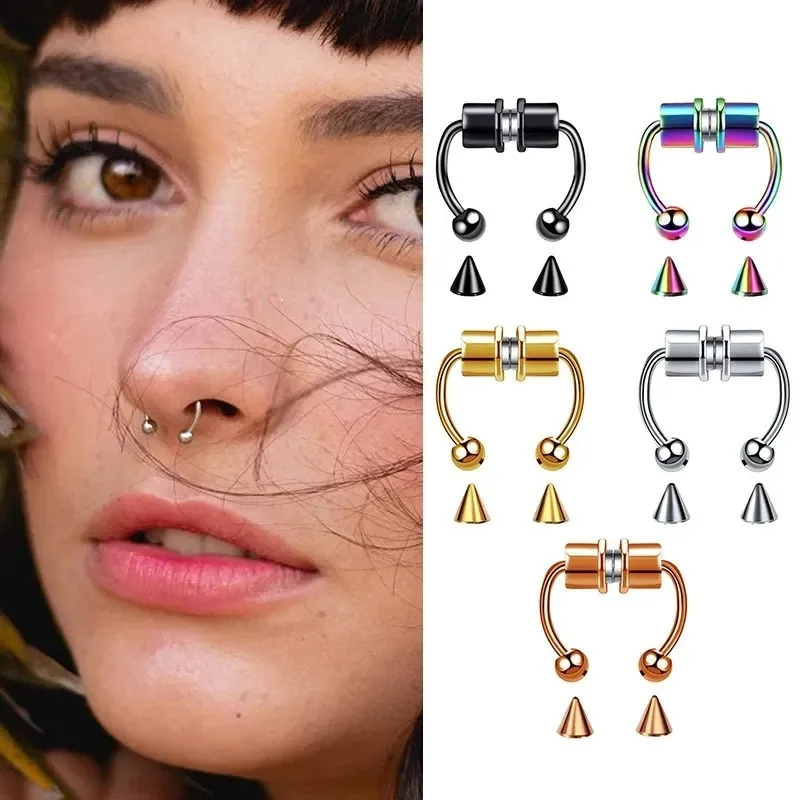 1/2/3Pcs Fake Magnetic Nose Ri – Body Jewelry Septum recenzja i cena