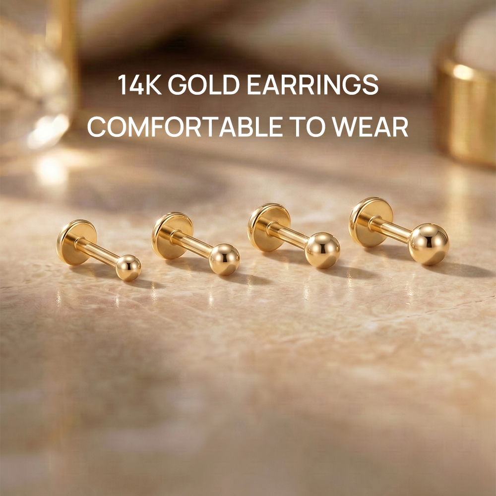 Aide 14K Solid Gold Smooth Bal – Body Jewelry Hypoallergenic recenzja i cena