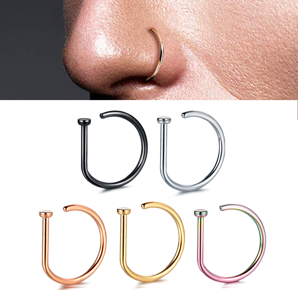 Non Piercing Fake Hoop Rings C – Body Jewelry Septum recenzja i cena
