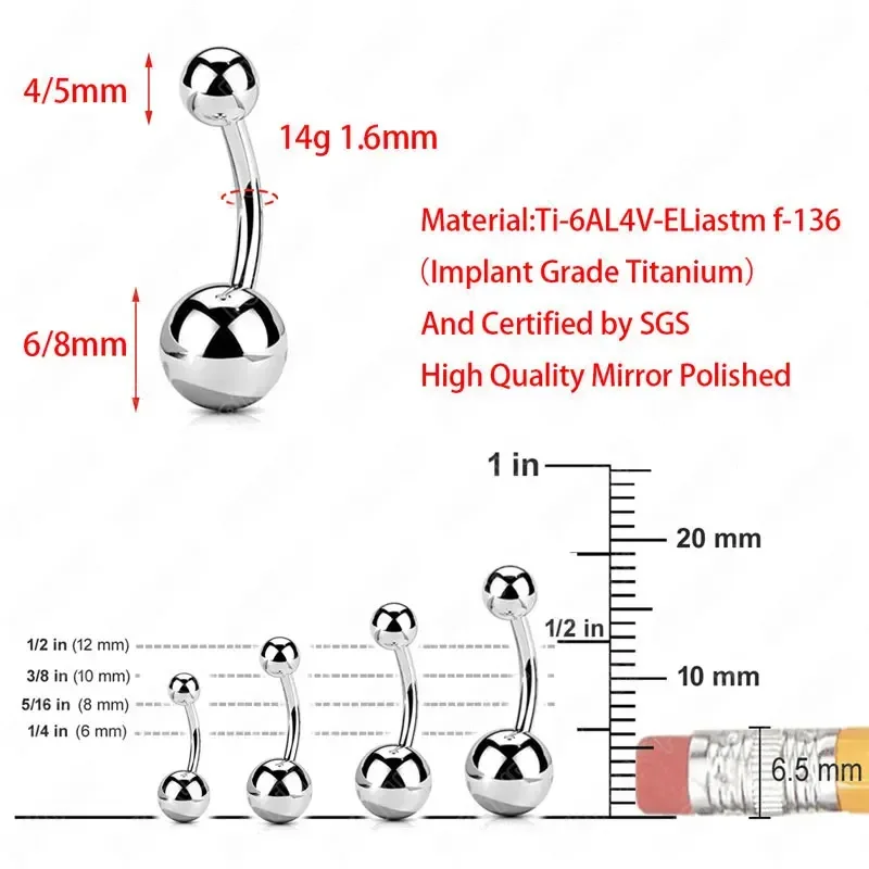 F136 Titanium Pierced Navel Ri – Belly Bar Titanium recenzja i cena
