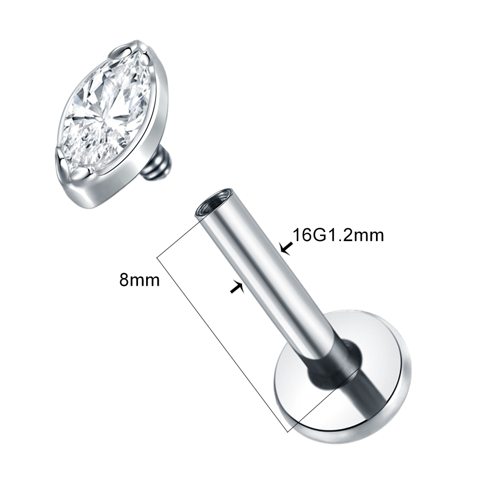 1Pc/5Pcs Titanium Cartilage Ea – Body Jewelry Flat Back recenzja i cena
