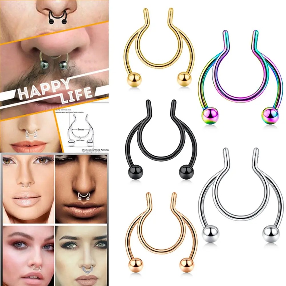 2pcs Stainless Steel Fake Sept – Body Jewelry Septum recenzja i cena