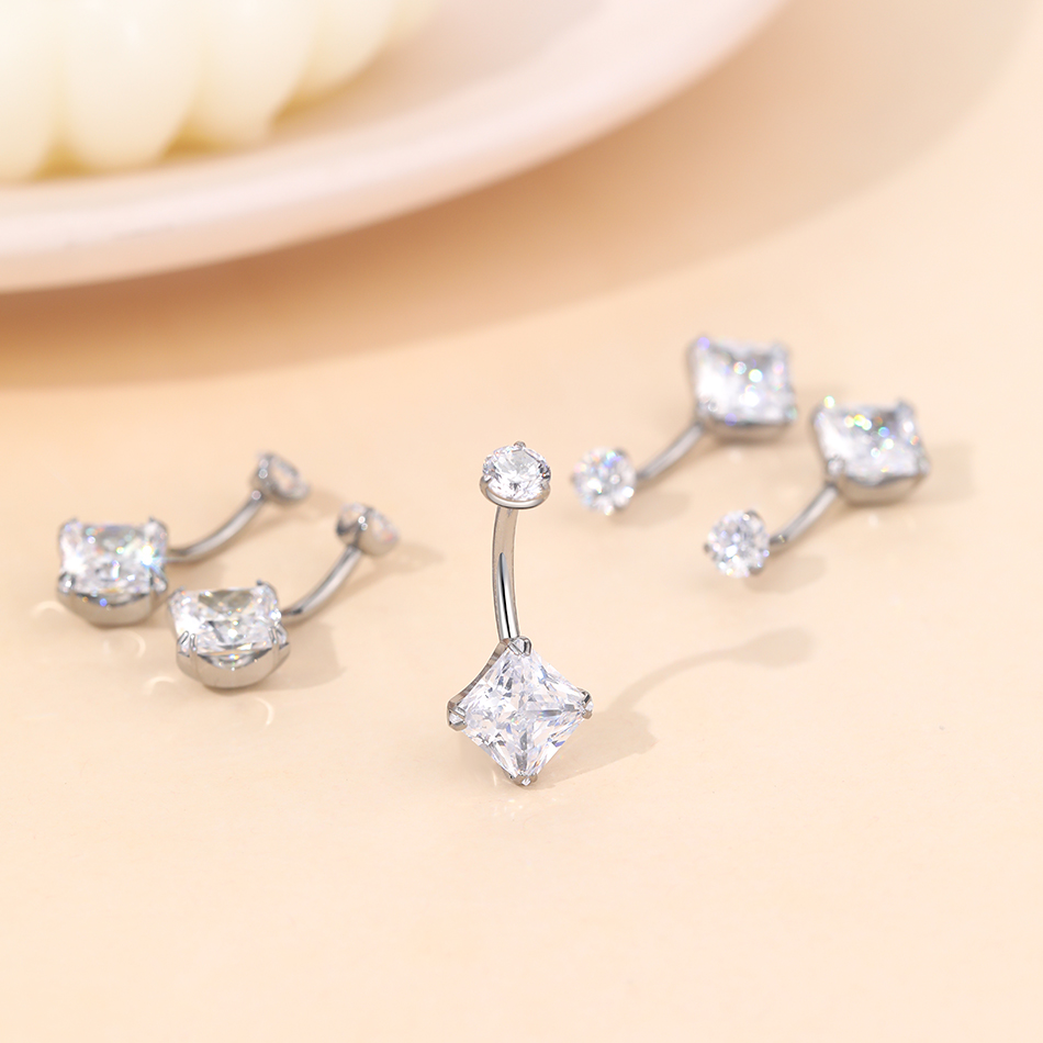 1Pc Titanium Zircon Belly Ring – Belly Bar Titanium recenzja i cena