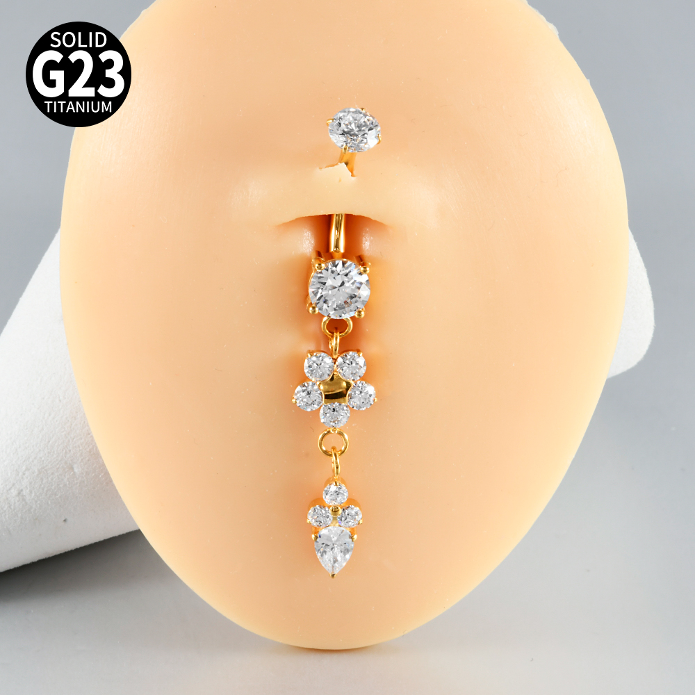 1PC Titanium Carved Zircon Bel – Belly Bar Titanium recenzja i cena