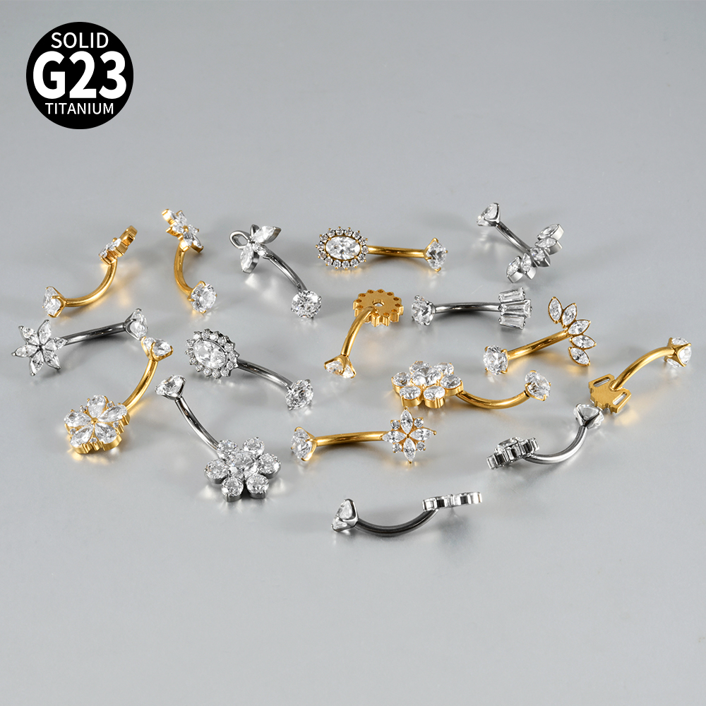 1PC Titanium Carved Zircon Bel – Belly Bar Titanium recenzja i cena