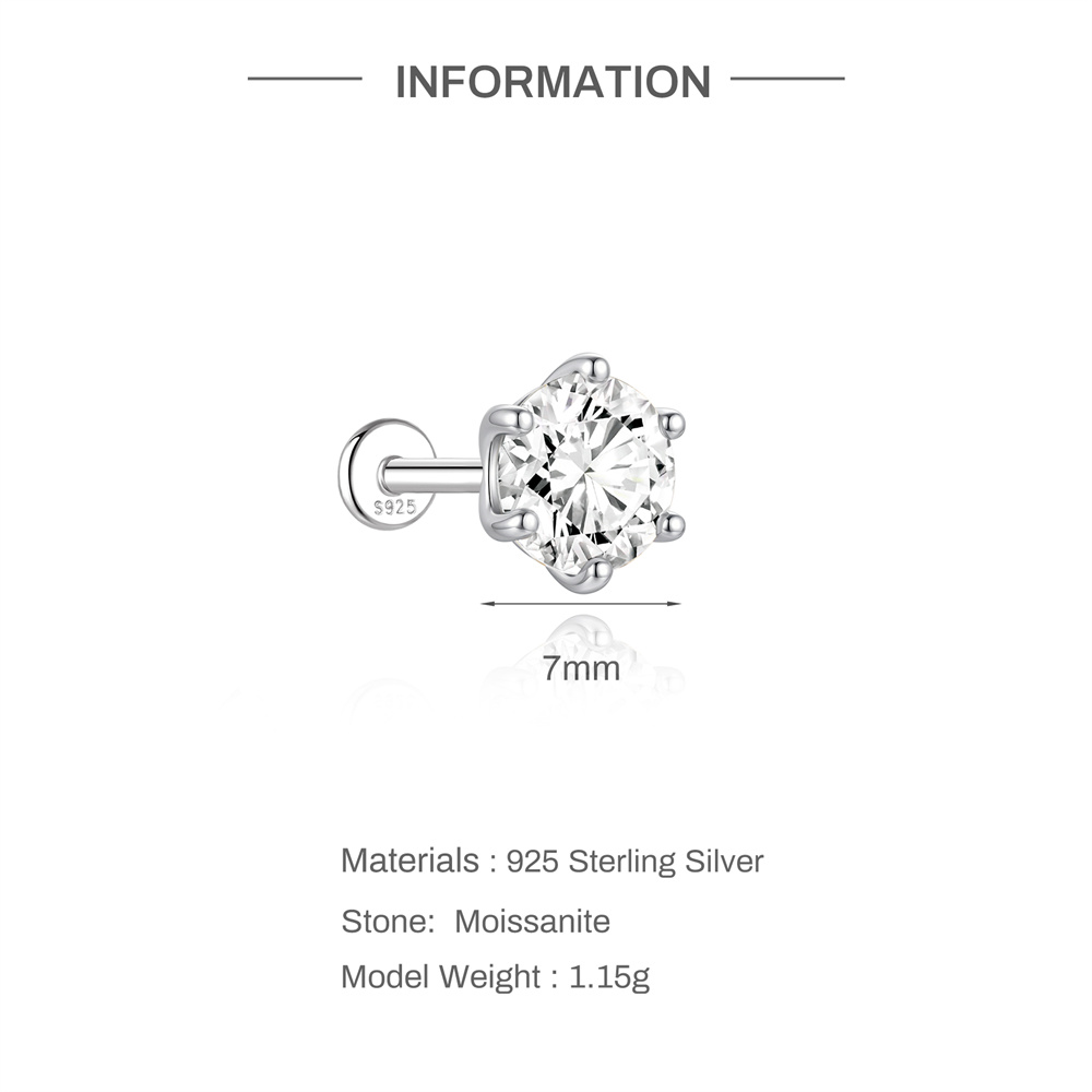 Aide S925 Sterling Silver 6 Si – Body Jewelry Flat Back recenzja i cena