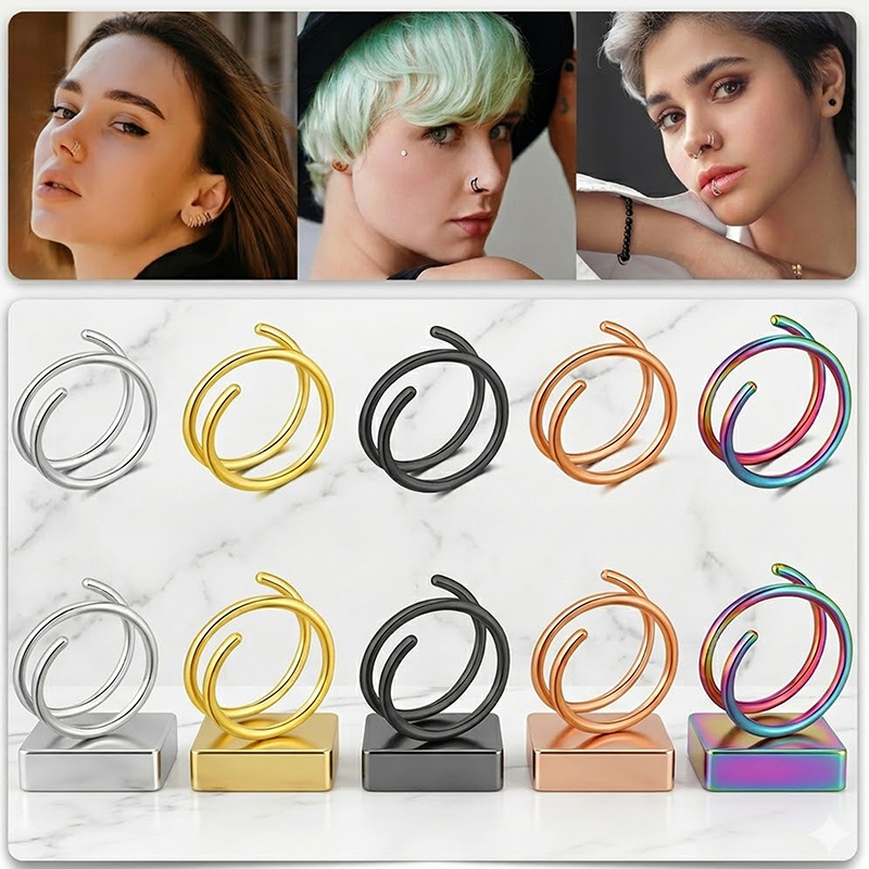 1PC Stainless Steel 316 Double – Body Jewelry Septum recenzja i cena