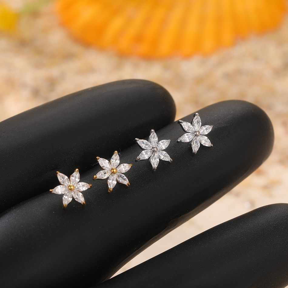 1/5PCS Titanium Crystal Flower – Belly Bar Titanium recenzja i cena