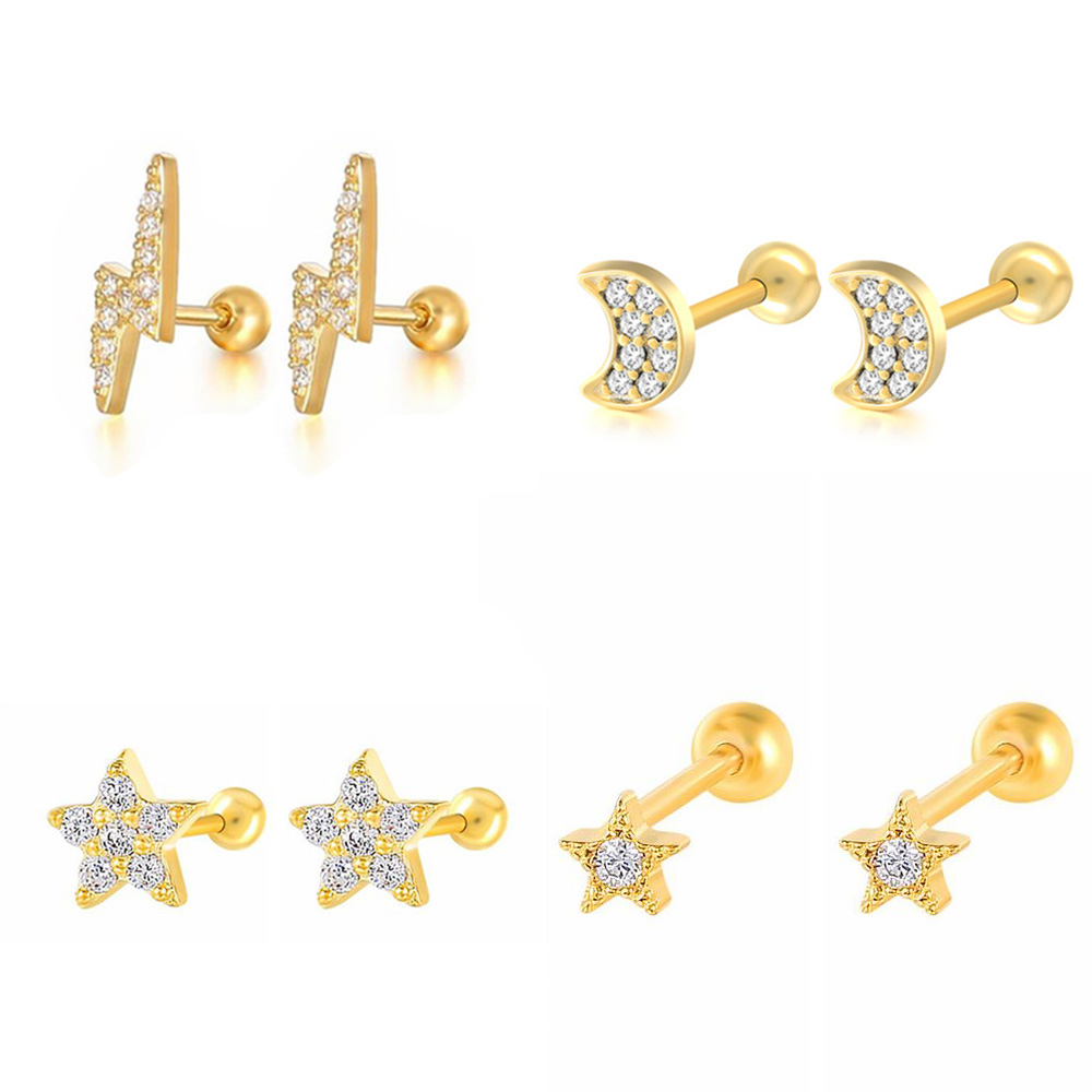 1PC Star Moon Lightning Zircon – Body Jewelry Flat Back recenzja i cena