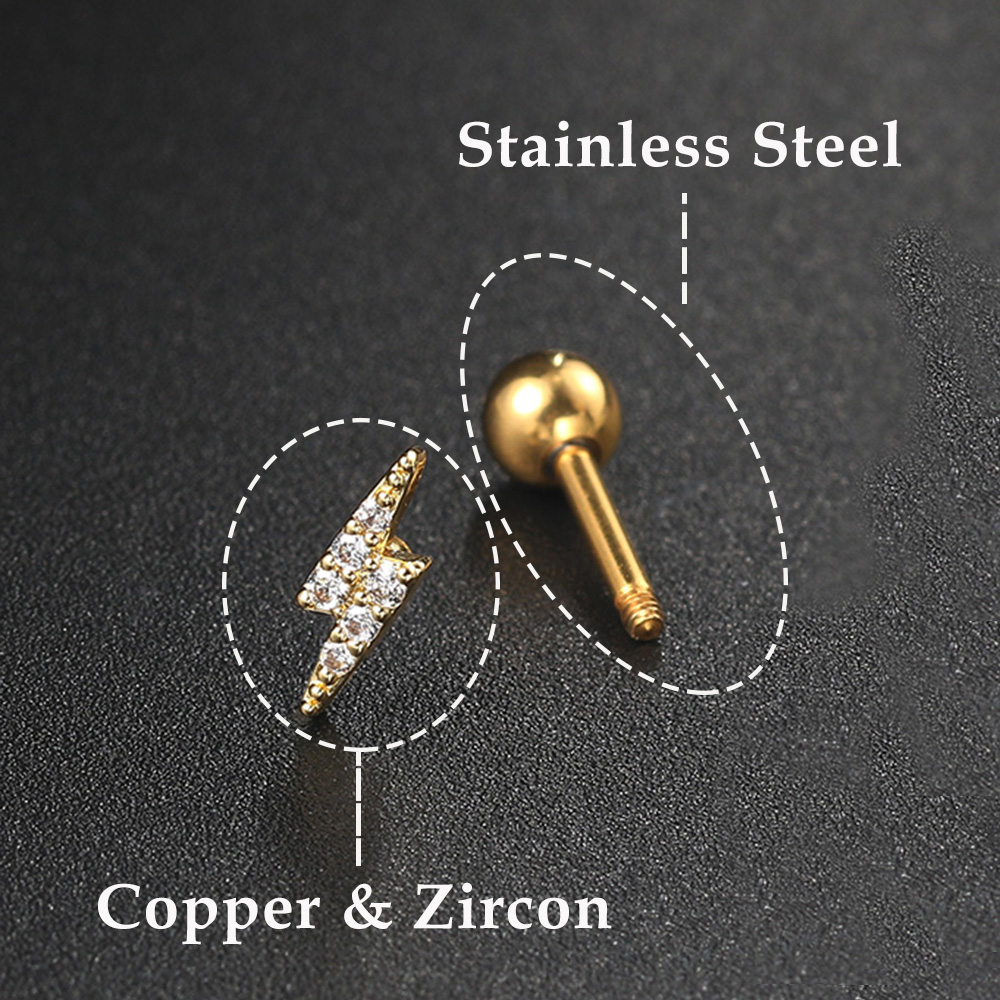 1PC Star Moon Lightning Zircon – Body Jewelry Flat Back recenzja i cena