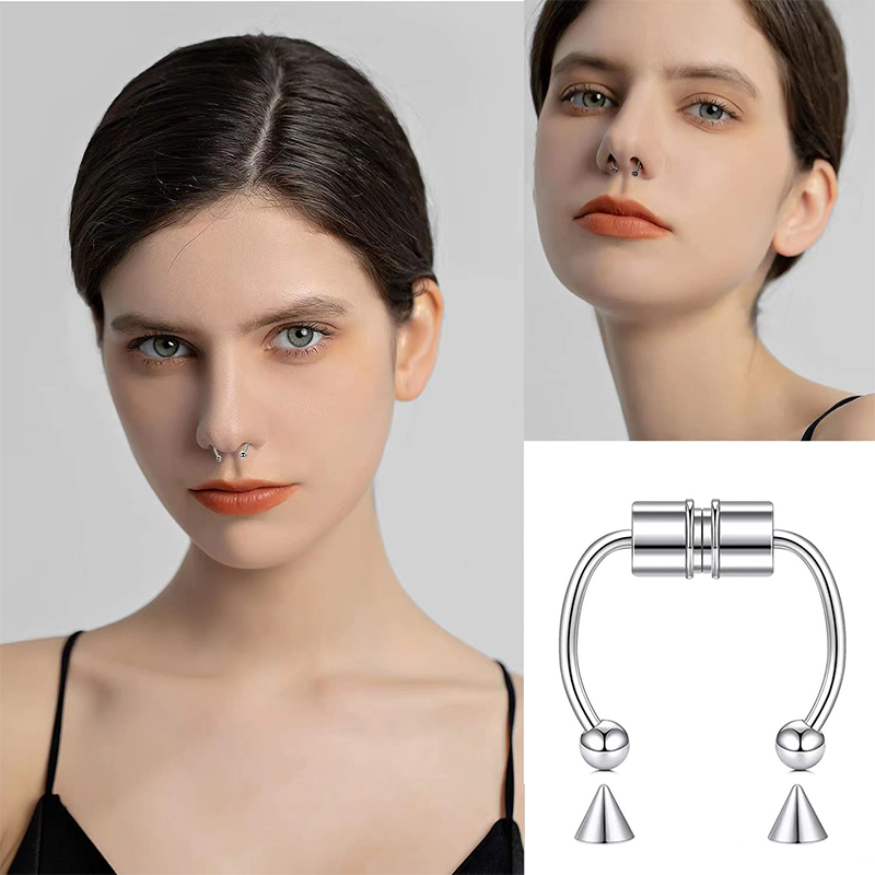 Women Fake Piercing Nose Ring  – Body Jewelry Septum recenzja i cena