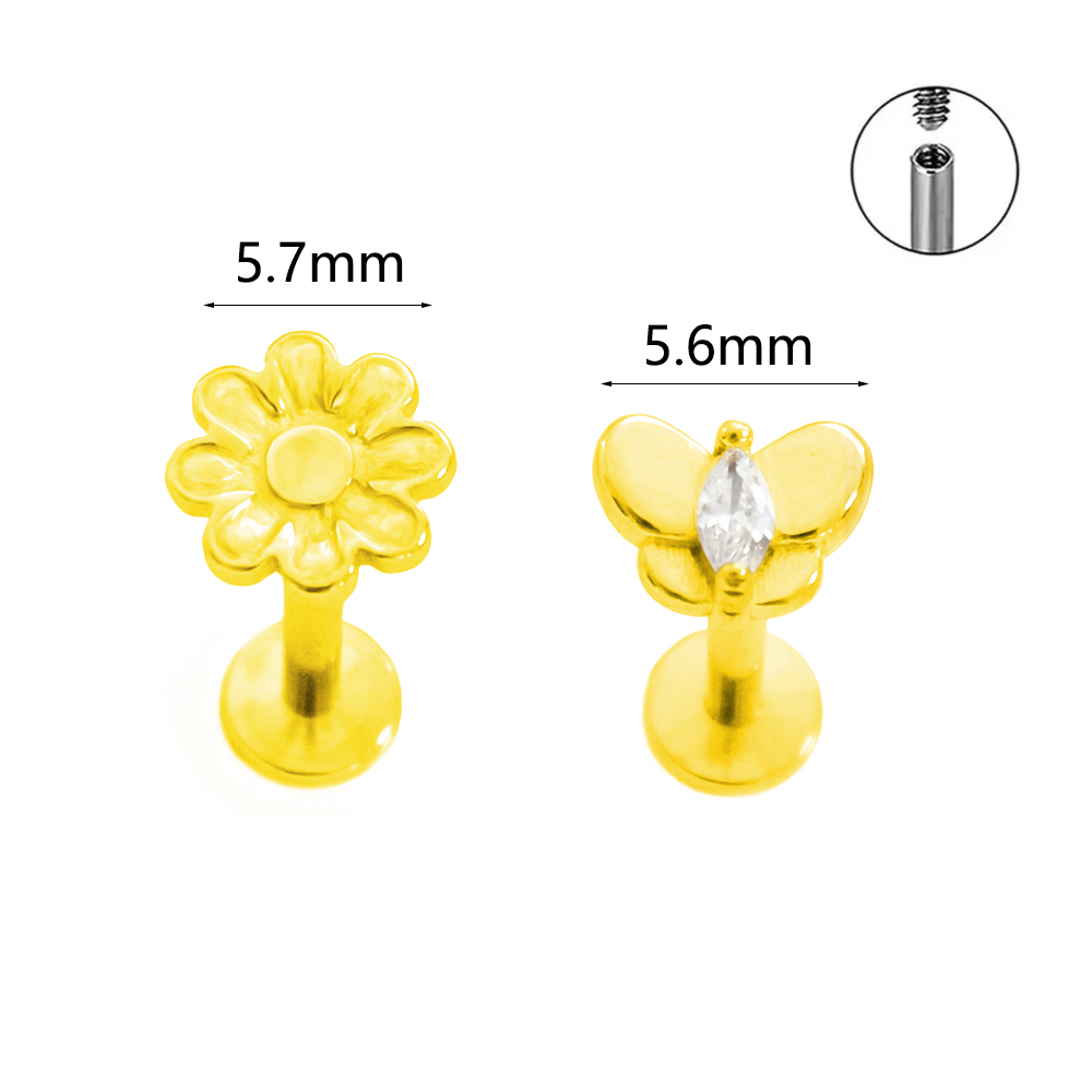 Flower Labret Piercing Butterf – Body Jewelry Flat Back recenzja i cena