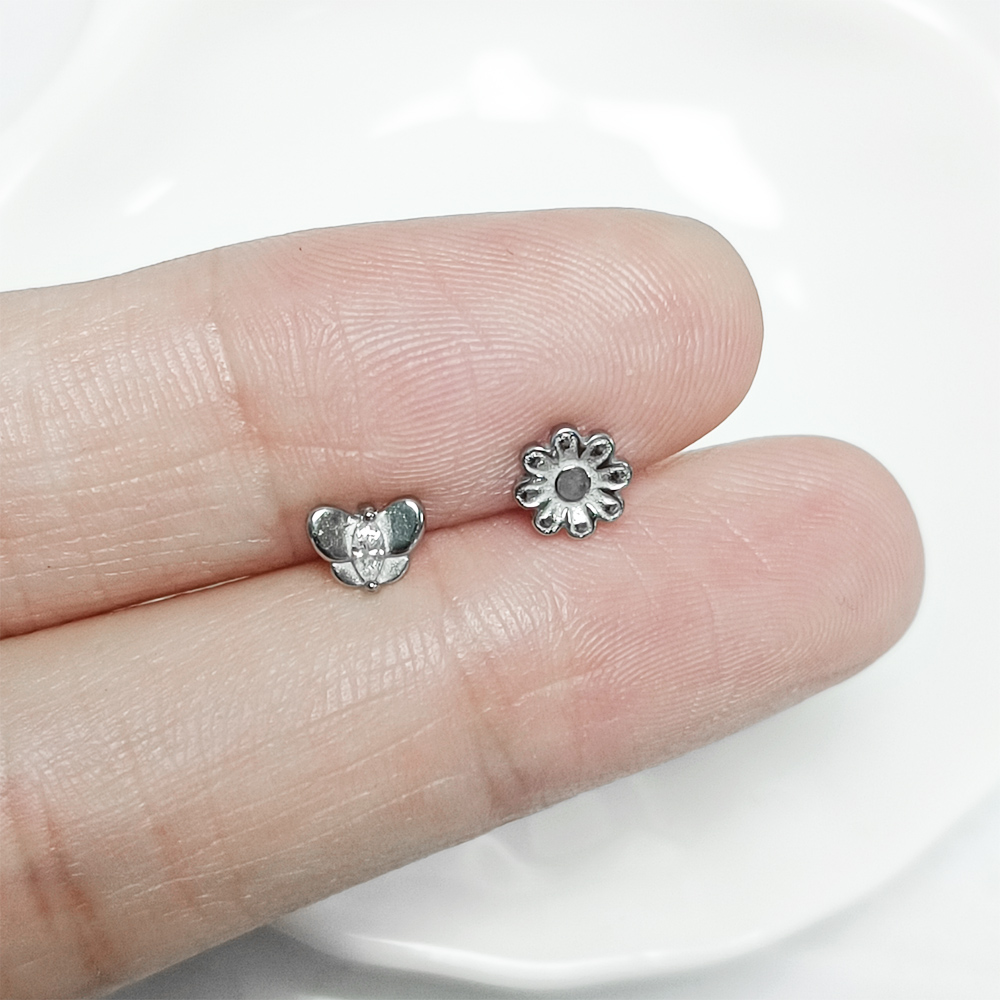 Flower Labret Piercing Butterf – Body Jewelry Flat Back recenzja i cena