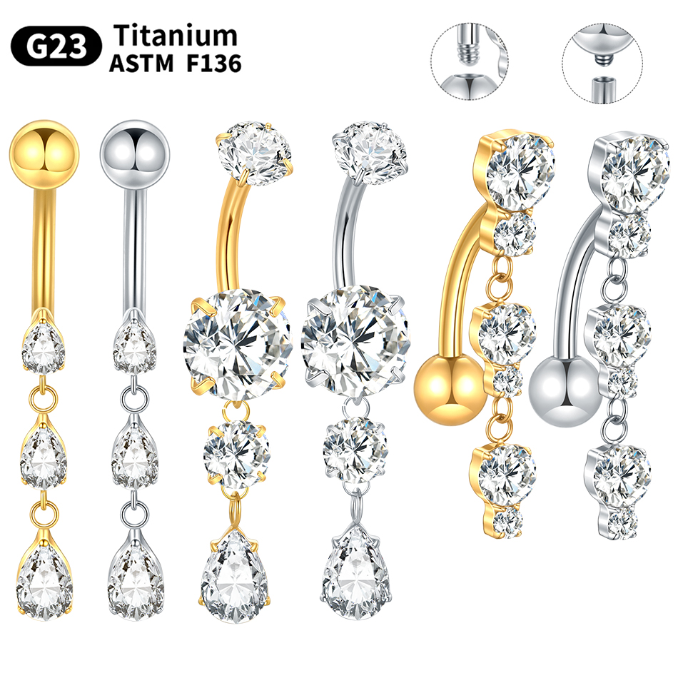 1/5Pcs ASTM F136 Titanium 14G  – Belly Bar Titanium recenzja i cena