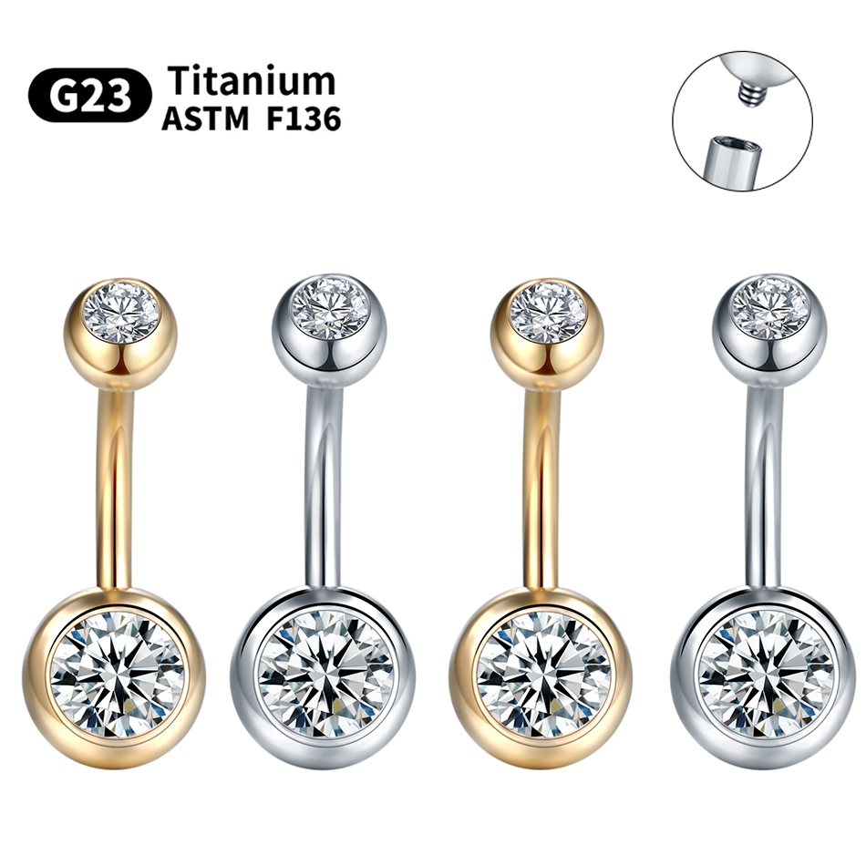 1PC G23 Titanium 14G Gold Colo – Belly Bar Titanium recenzja i cena