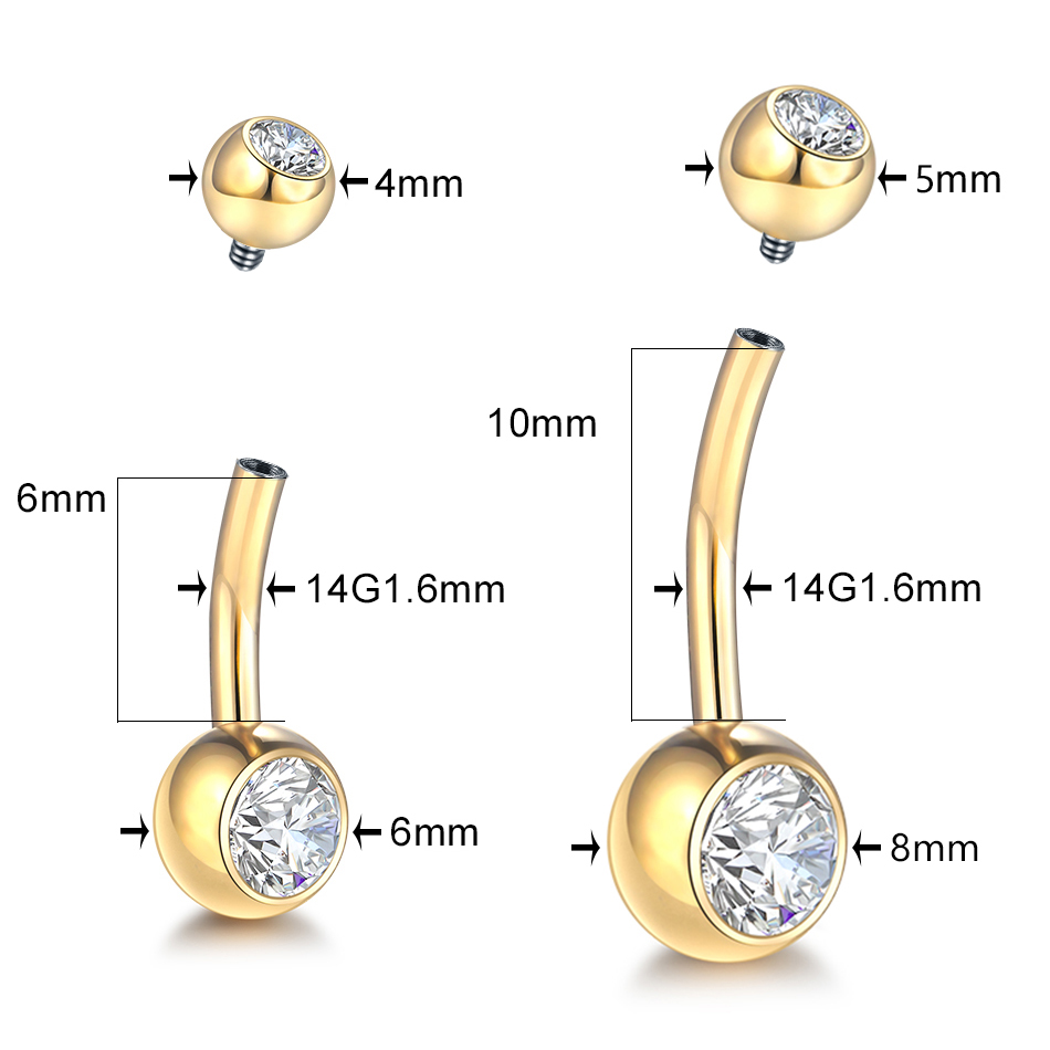 1PC G23 Titanium 14G Gold Colo – Belly Bar Titanium recenzja i cena