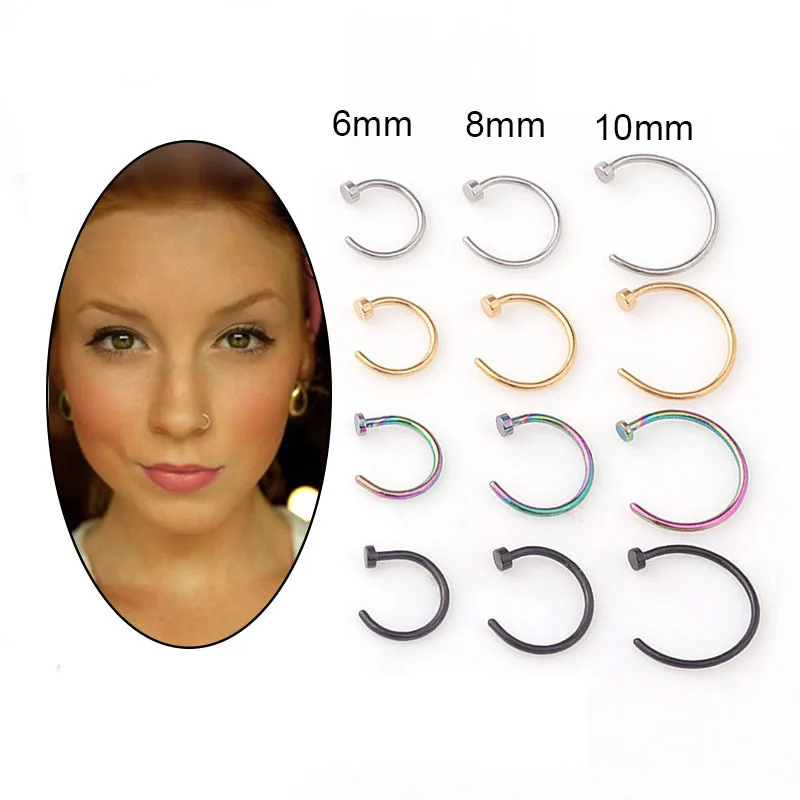 5pcs/lot 20G Nose Ring Hoop, 6 – Body Jewelry Hypoallergenic recenzja i cena
