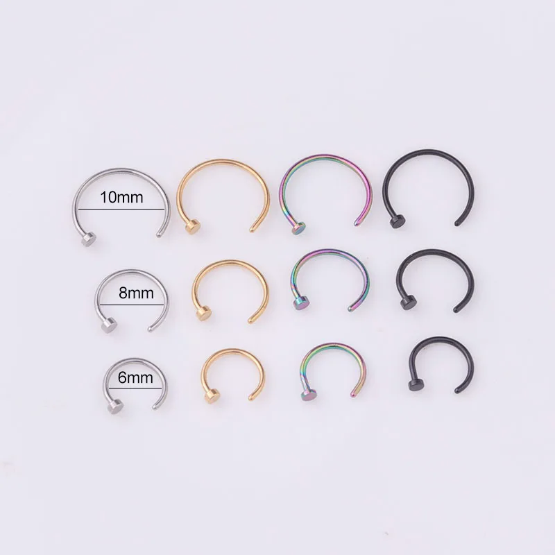 5pcs/lot 20G Nose Ring Hoop, 6 – Body Jewelry Hypoallergenic recenzja i cena