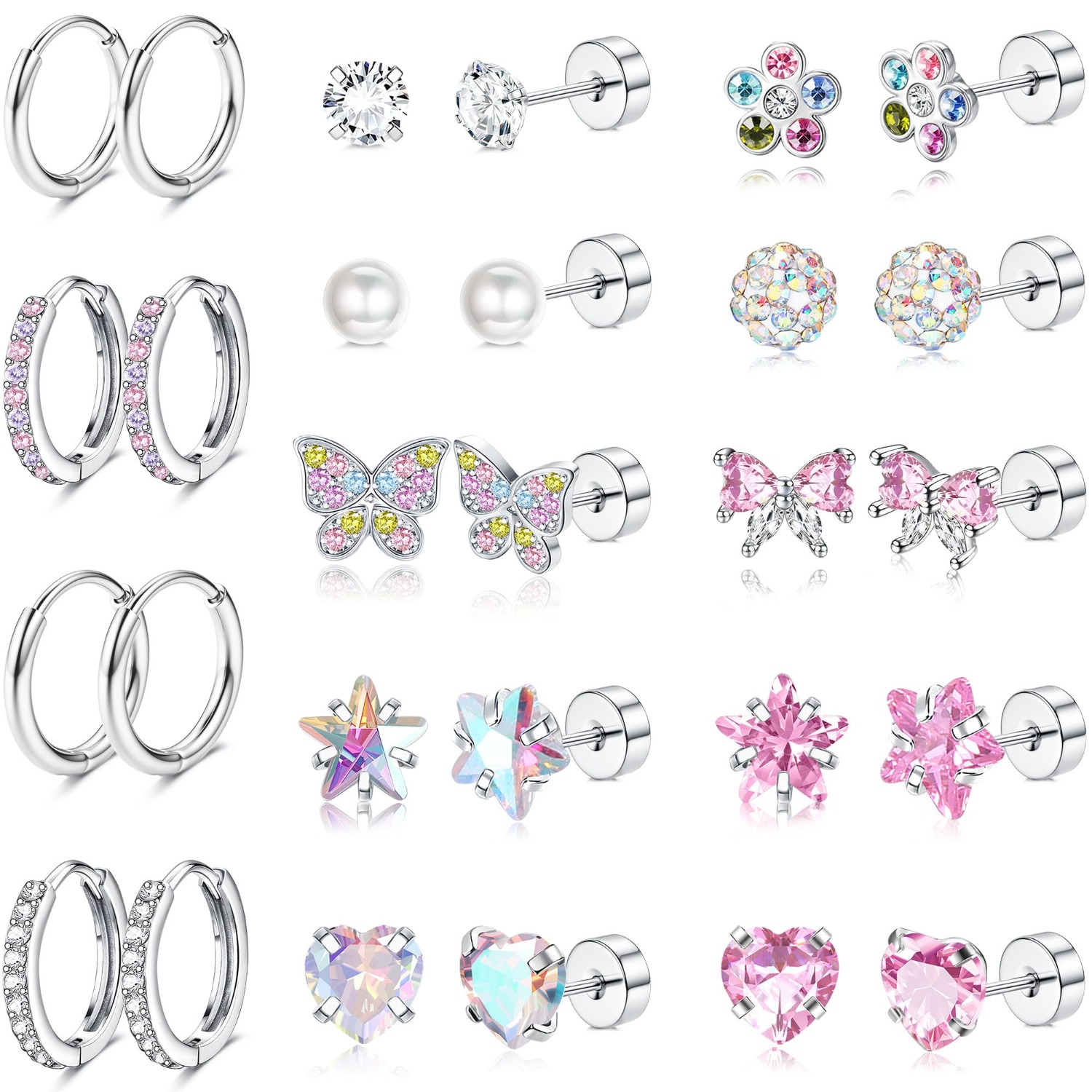 Bobisty 1Pair Earrings for Wom – Body Jewelry Flat Back recenzja i cena