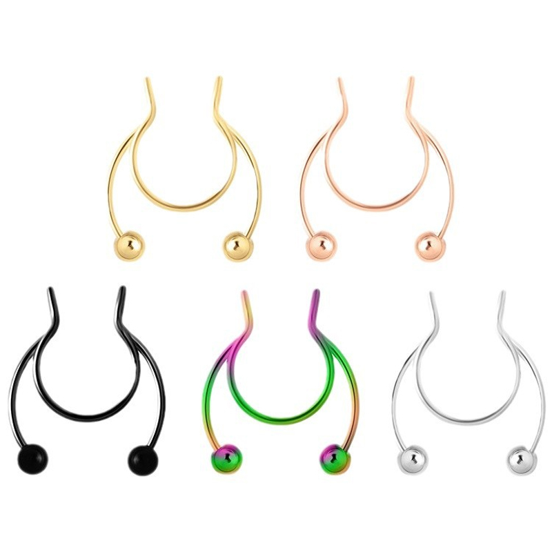 20G Fake Nose Rings Hoop Clip- – Body Jewelry Septum recenzja i cena