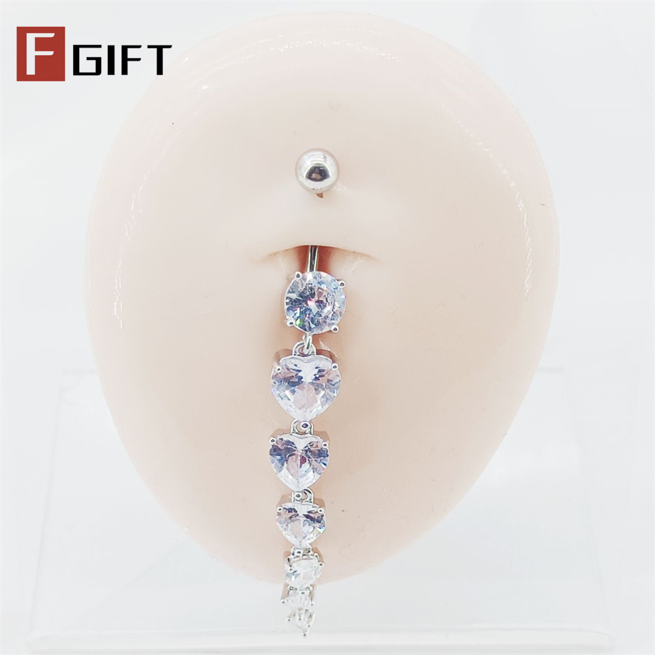 Silver Color Long Pendant Drop – Belly Bar Titanium recenzja i cena