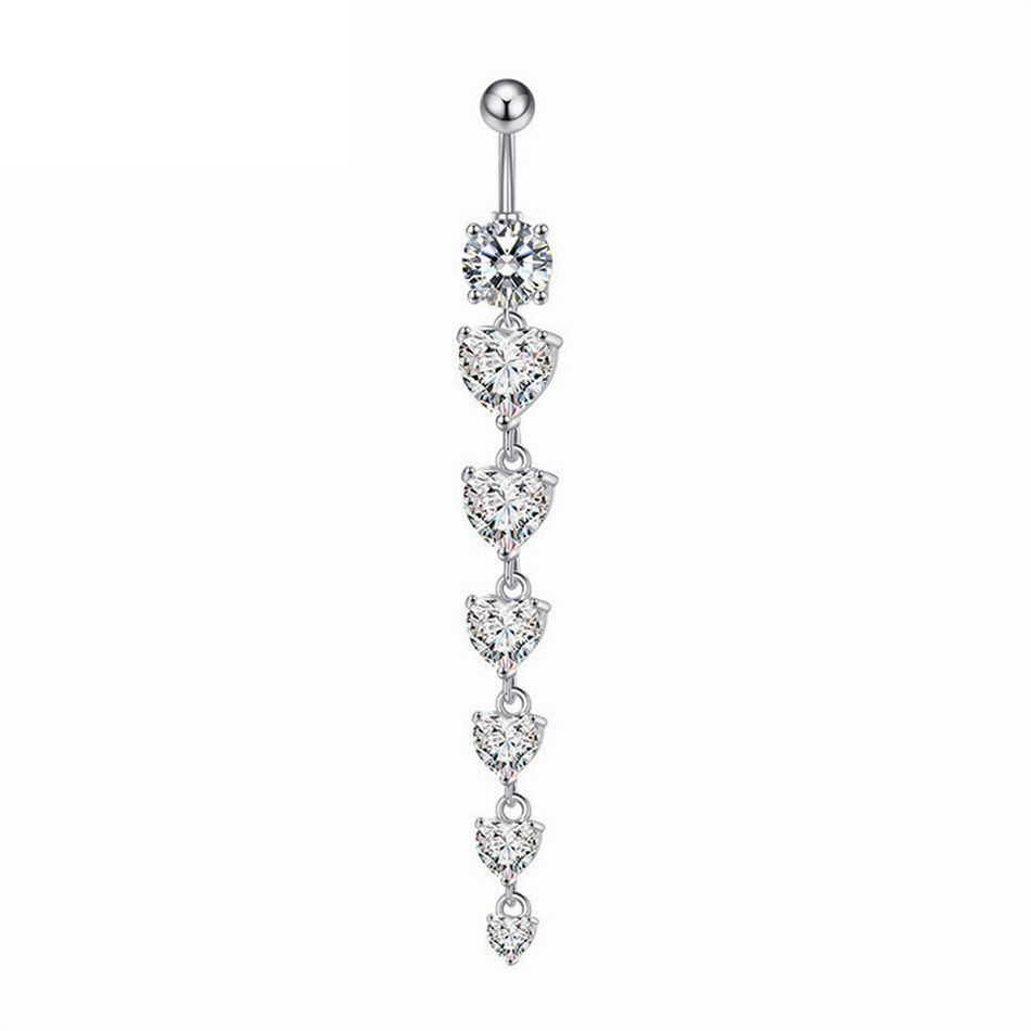 Silver Color Long Pendant Drop – Belly Bar Titanium recenzja i cena