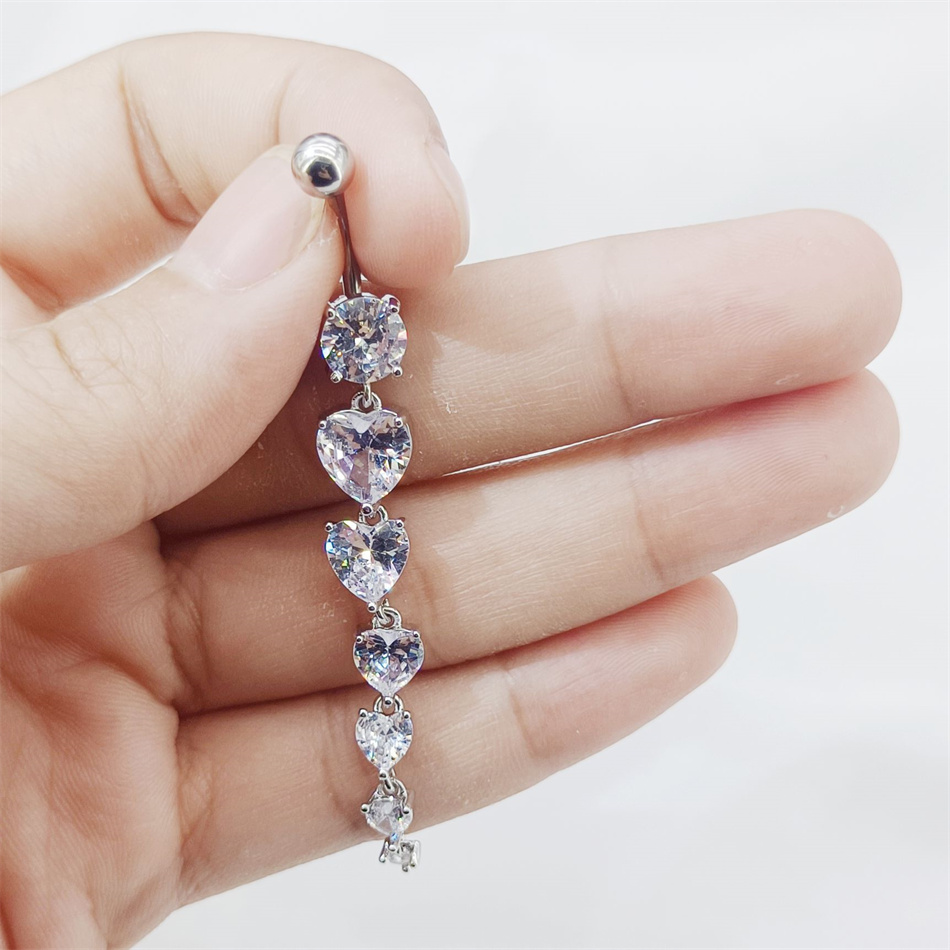 Silver Color Long Pendant Drop – Belly Bar Titanium recenzja i cena