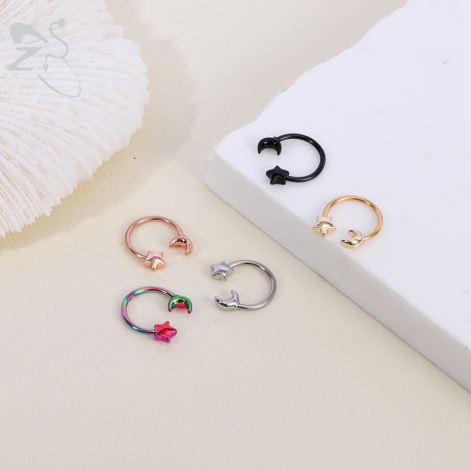 ZS 1PC 16G Star Heart Septum R – Zoor Body Jewelry recenzja i cena