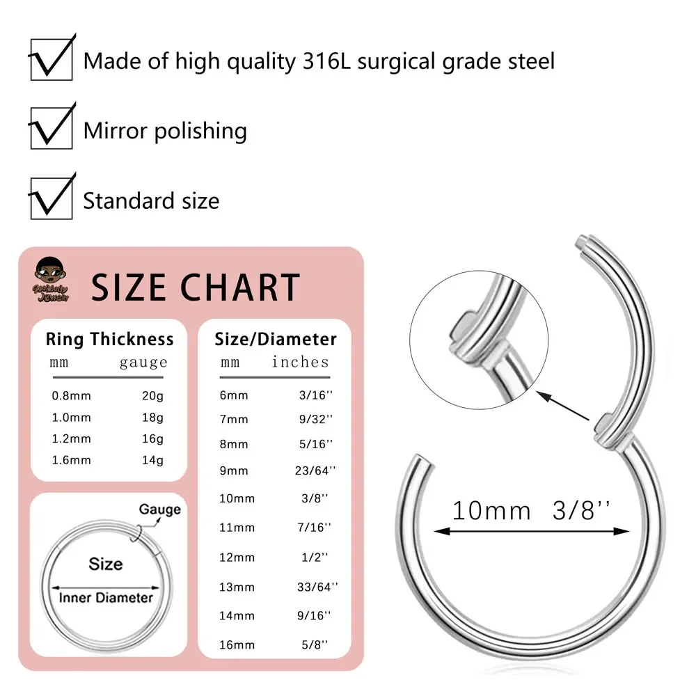 10Pcs 316L Stainless Steel Nos – Body Jewelry Quality recenzja i cena
