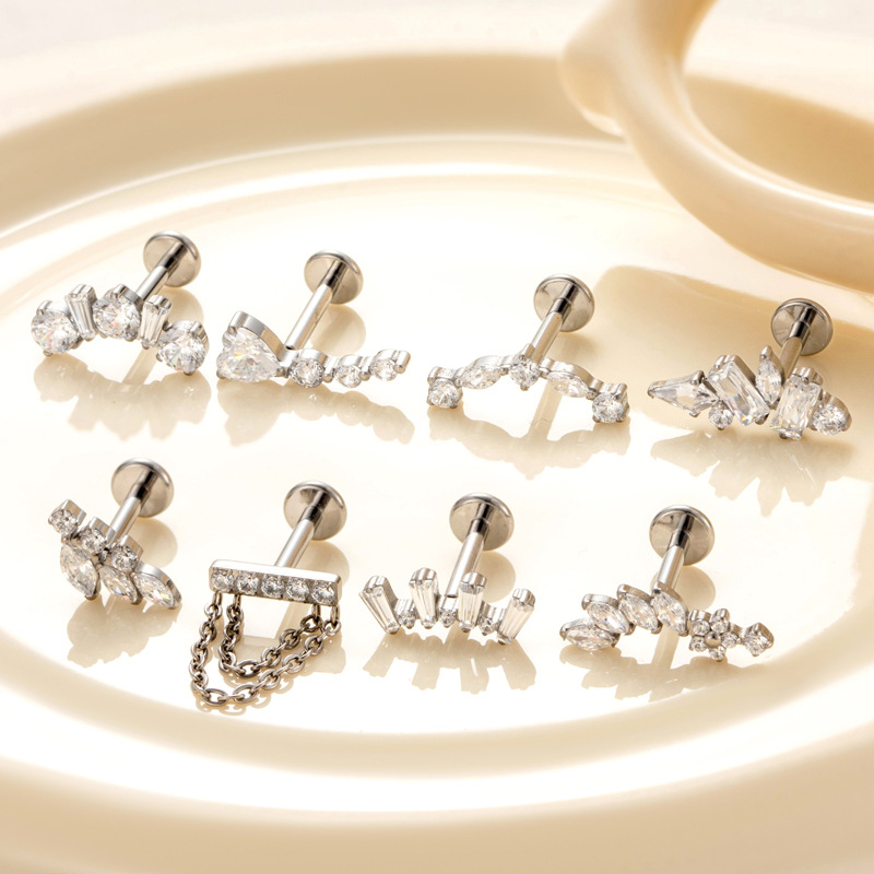 1PC G23 Titanium Ear Stud Inte – Body Jewelry Flat Back recenzja i cena