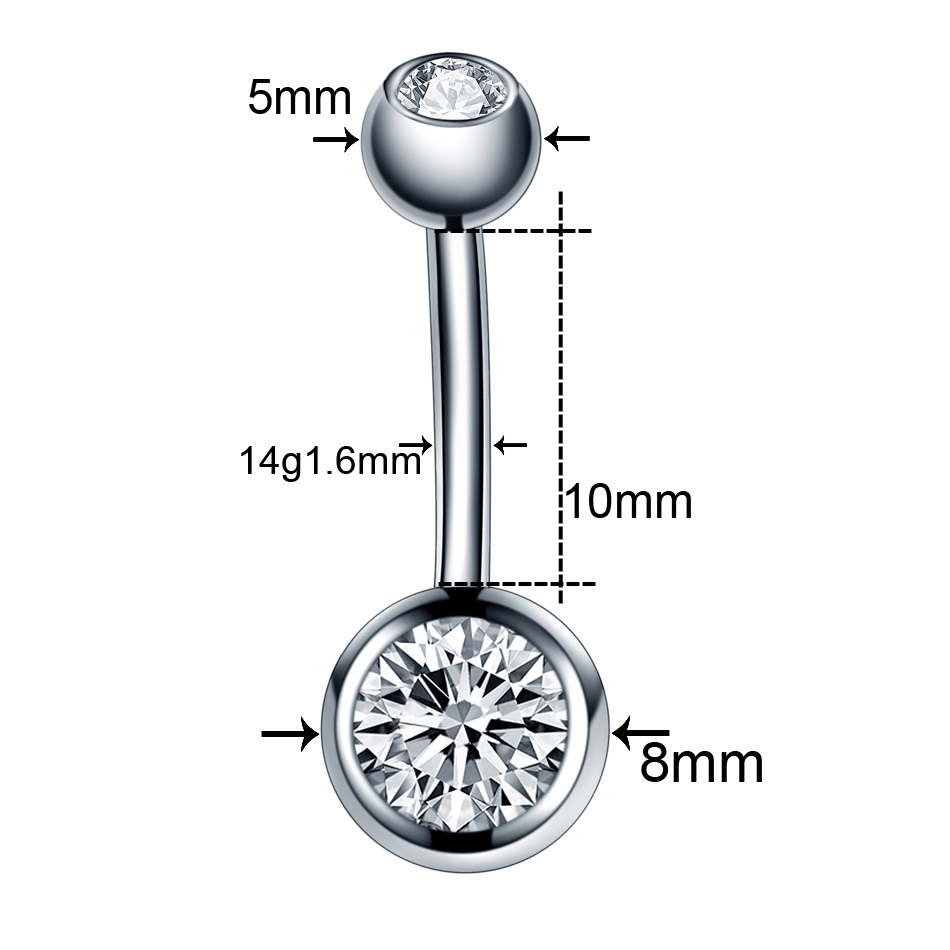 10Pcs /Lot 14G Titanium Navel  – Belly Bar Titanium recenzja i cena