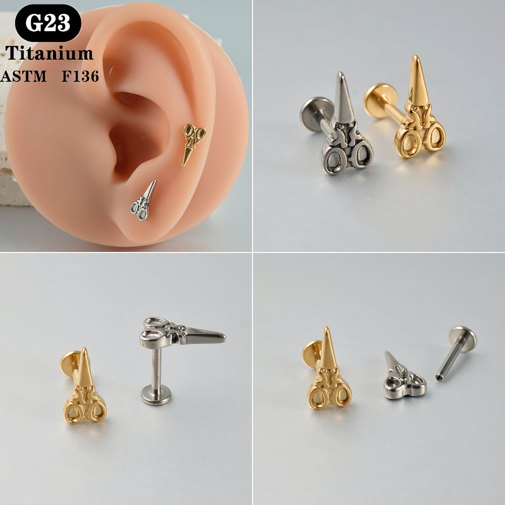 1PC ASTM F136 Titanium Labret  – Body Jewelry Flat Back recenzja i cena