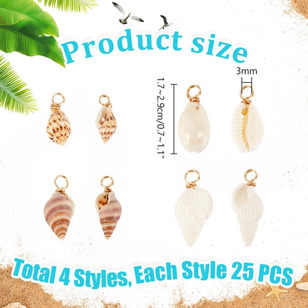100pcs 4 Styles Natural Shell  – Body Jewelry Beach recenzja i cena