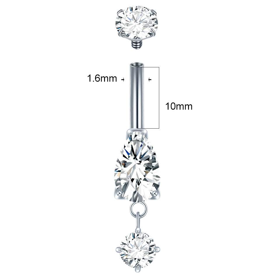 1/5PCS Titanium Crystal Zircon – Belly Bar Titanium recenzja i cena