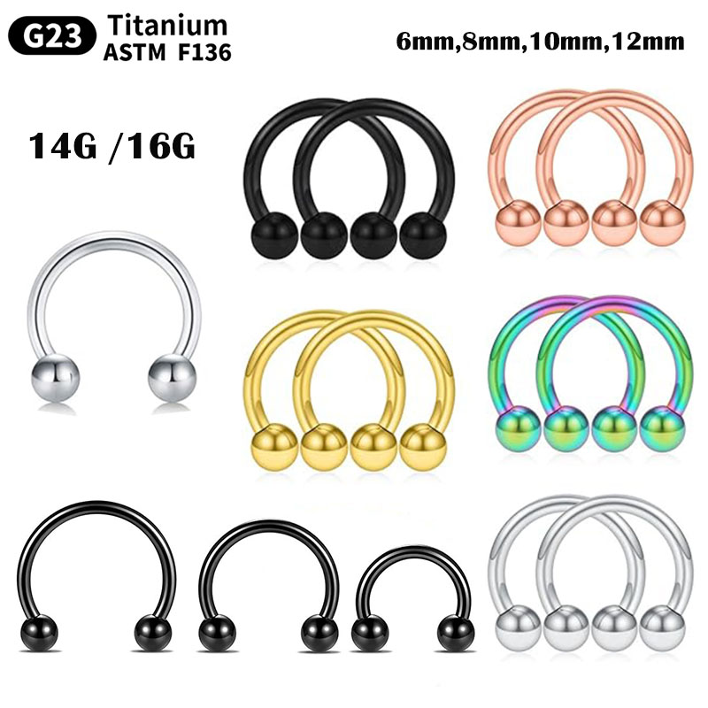 1/5Pcs Titanium Horseshoe Sept – Zoor Body Jewelry recenzja i cena