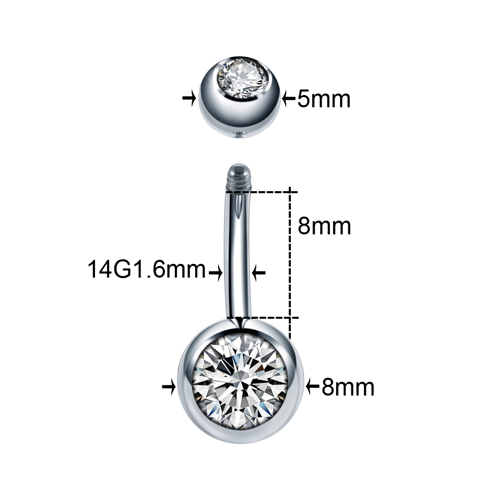 1PC Titanium Piercings 14G Nav – Belly Bar Titanium recenzja i cena