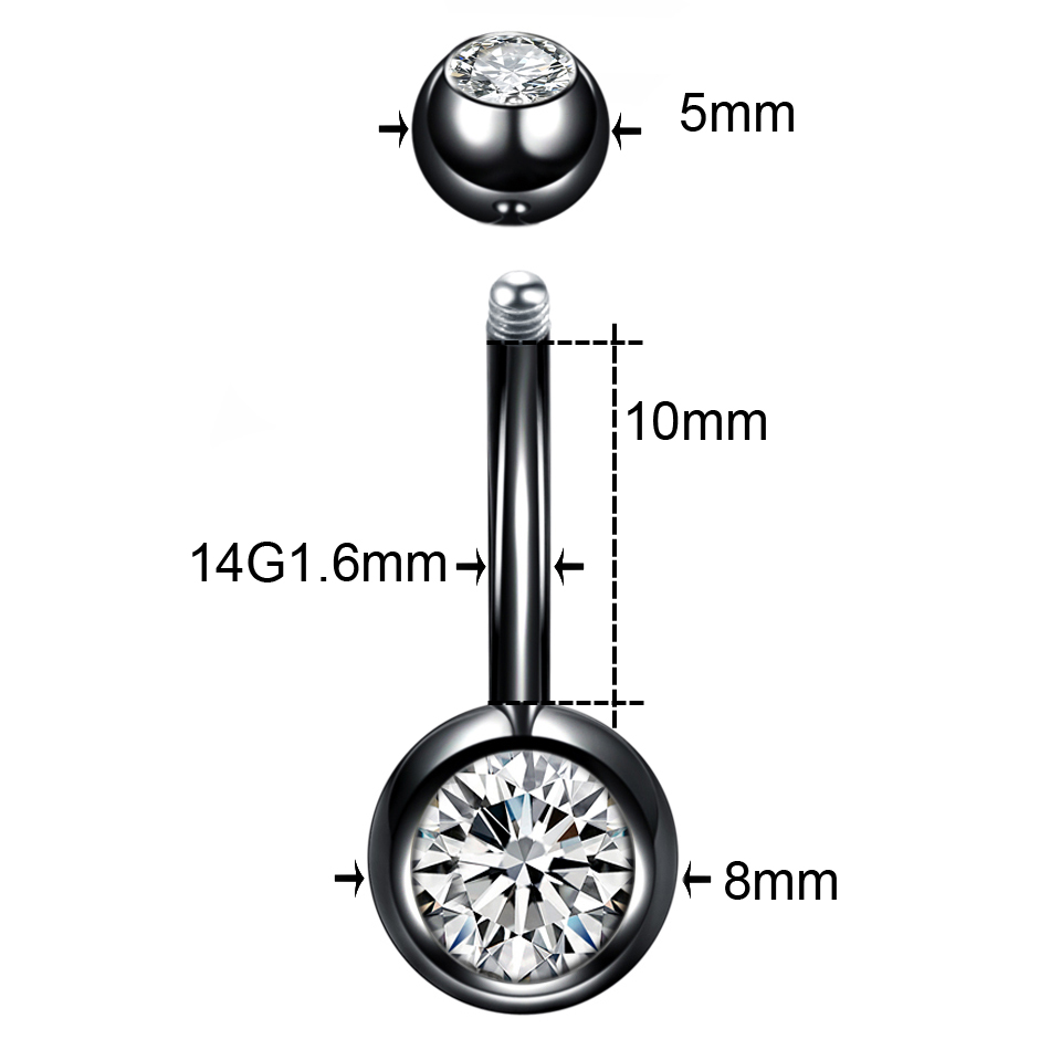 1PC Titanium Piercings 14G Nav – Belly Bar Titanium recenzja i cena