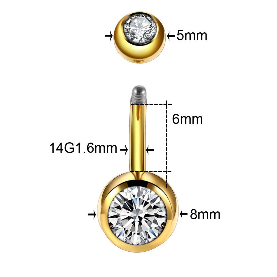 1PC Titanium Piercings 14G Nav – Belly Bar Titanium recenzja i cena