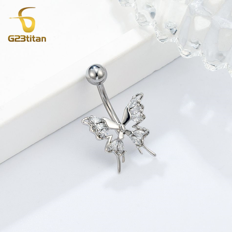 Beautiful Crystal Zircon Butte – Belly Bar Titanium recenzja i cena